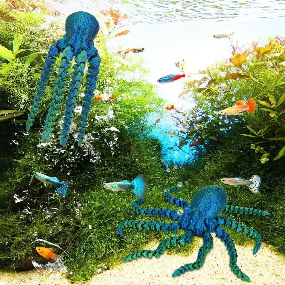 Colorful Octopus Figurine 3D Printed Animal Table Ornament Creative Desk Decor