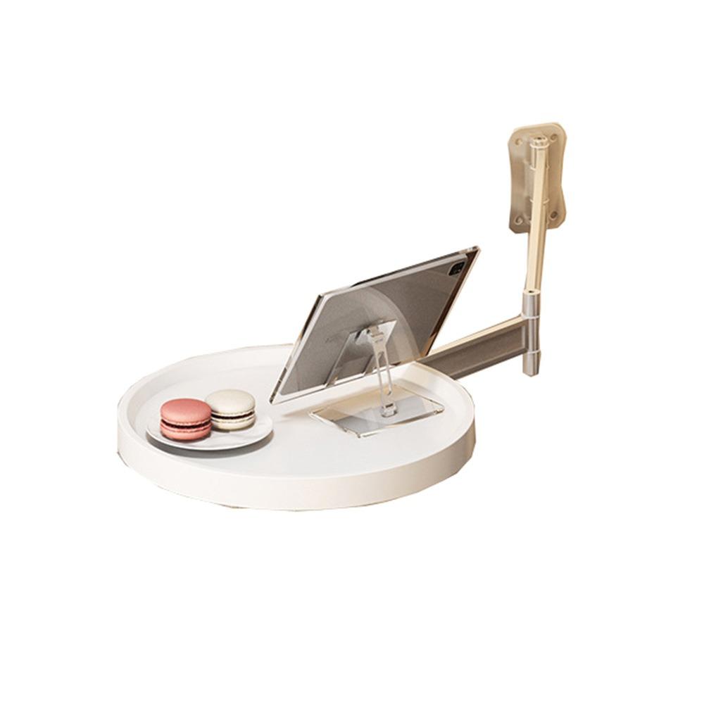 Wall Mounted Foldable Small Tea Round Tables Multi-Purpose Space Saving Bedside Storage Rack Large Load Bearing Flexible