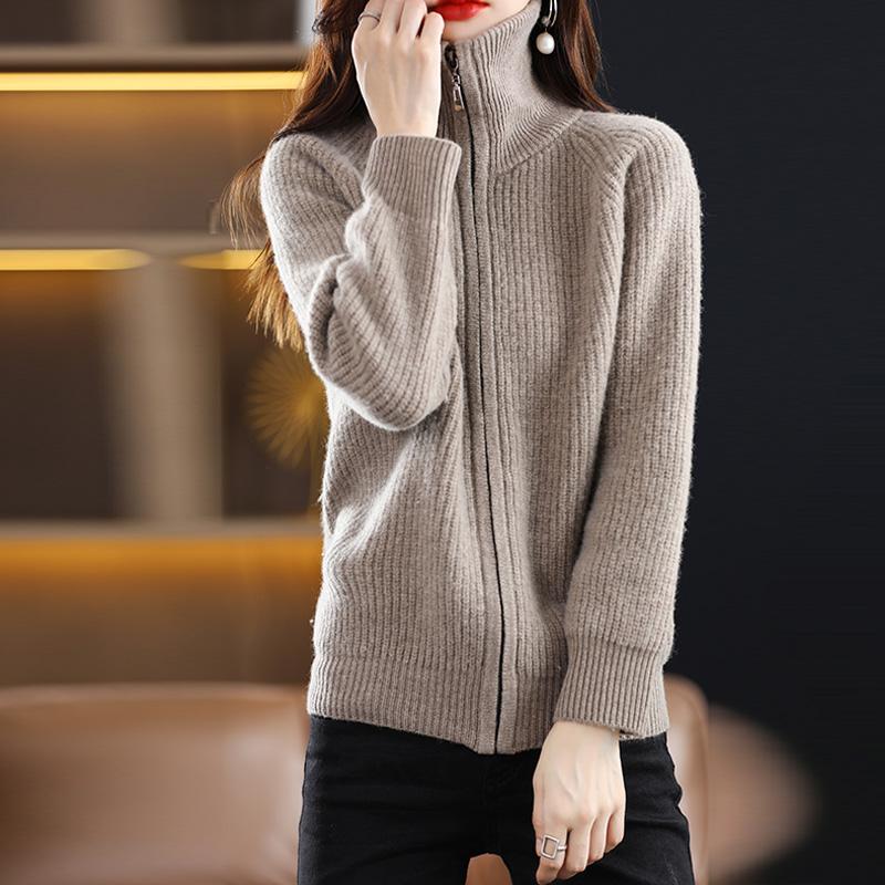 Женский кашемировый кардиган Qinghe кашемир 30% кашемир 70% шерсть осенне-зимний кашемировый утолщенный кардиган мягкий и теплый