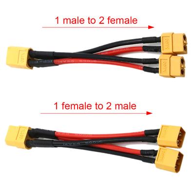 3-канальный силиконовый провод 14AWG XT60 параллельный разъем батареи 10 см мужской женский кабель двойной удлинитель Y-разветвитель для игрушек с радиоуправляемым двигателем