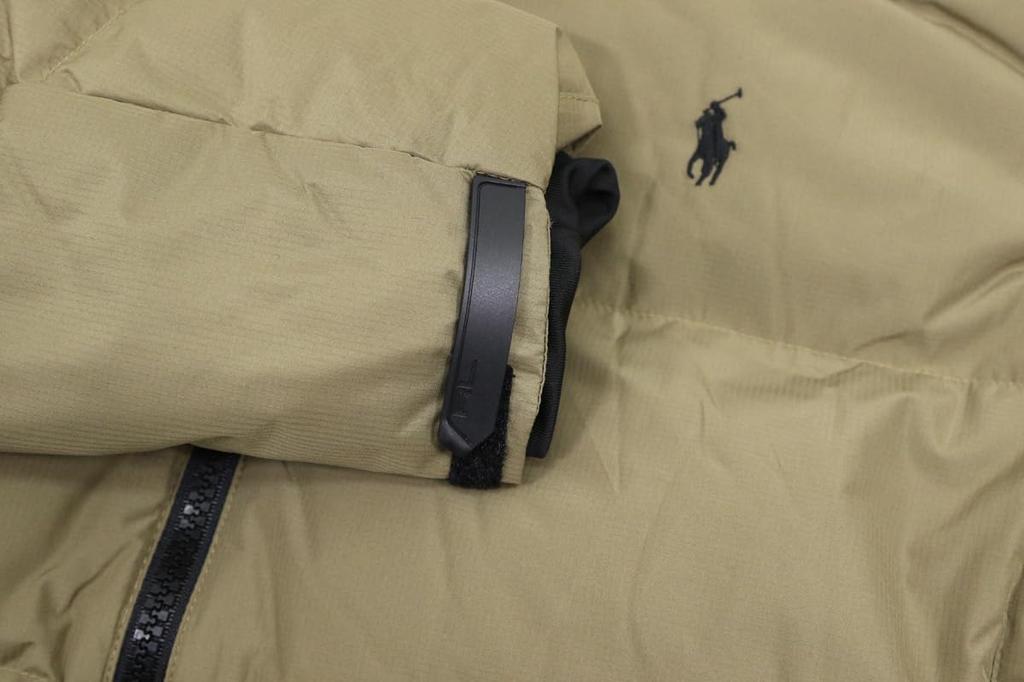 Polo Ralph Lauren Темно-бежевый Рипстоп Пуховик с Вышитым Пони Размер XL Мужская Куртка/Парка на Полной Молнии Принт, (Код товара 01010038)