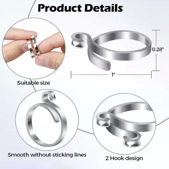 4Pcs Adjustable Knitting Crochet Loop Ring Set for Fingers 2 Style Metal Crochet Tension Ring Open Yarn Guide Finger Holders Knitting Thimbles