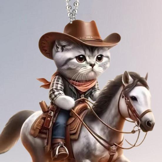 2 шт. брелок-подвеска в виде рыцаря-кота, устойчивая к выцветанию, изысканная ручная работа, цепочка с бусинами, автомобильный брелок-подвеска