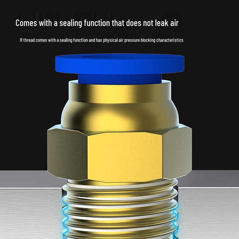 Пневматический быстроразъем для мягкого шланга 8 мм, фитинг для воздушной трубки с резьбой 1/2" и воздушным штуцером 6 мм