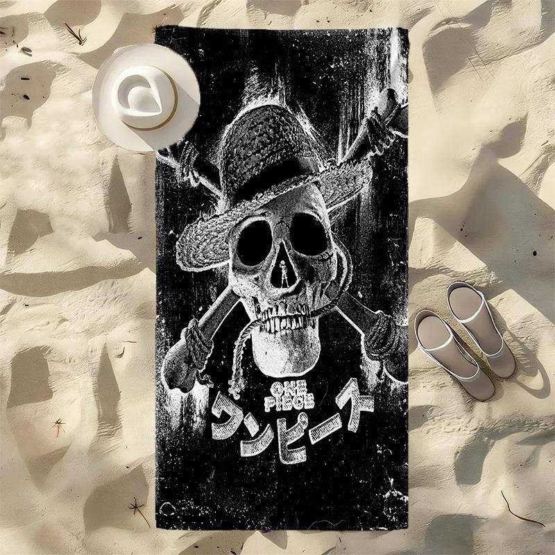 Skull Bandit Stylish Digital Printing Beach Towel Quick‑Drying Absorbent Blanket for Beach Pool Gym Travel C369