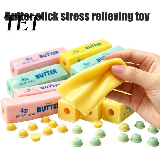 DIY Stress Relief Toy Butter Stick Toy, Hollow Fillable Skin with Stopper, Empty Bar Squeeze for Teens Adults