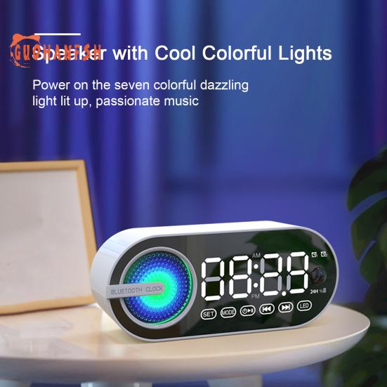Портативная Bluetooth-совместимая колонка 5.0 с великолепными зеркальными часами, улучшенными басами и захватывающим стереозвуком — беспроводная колонка