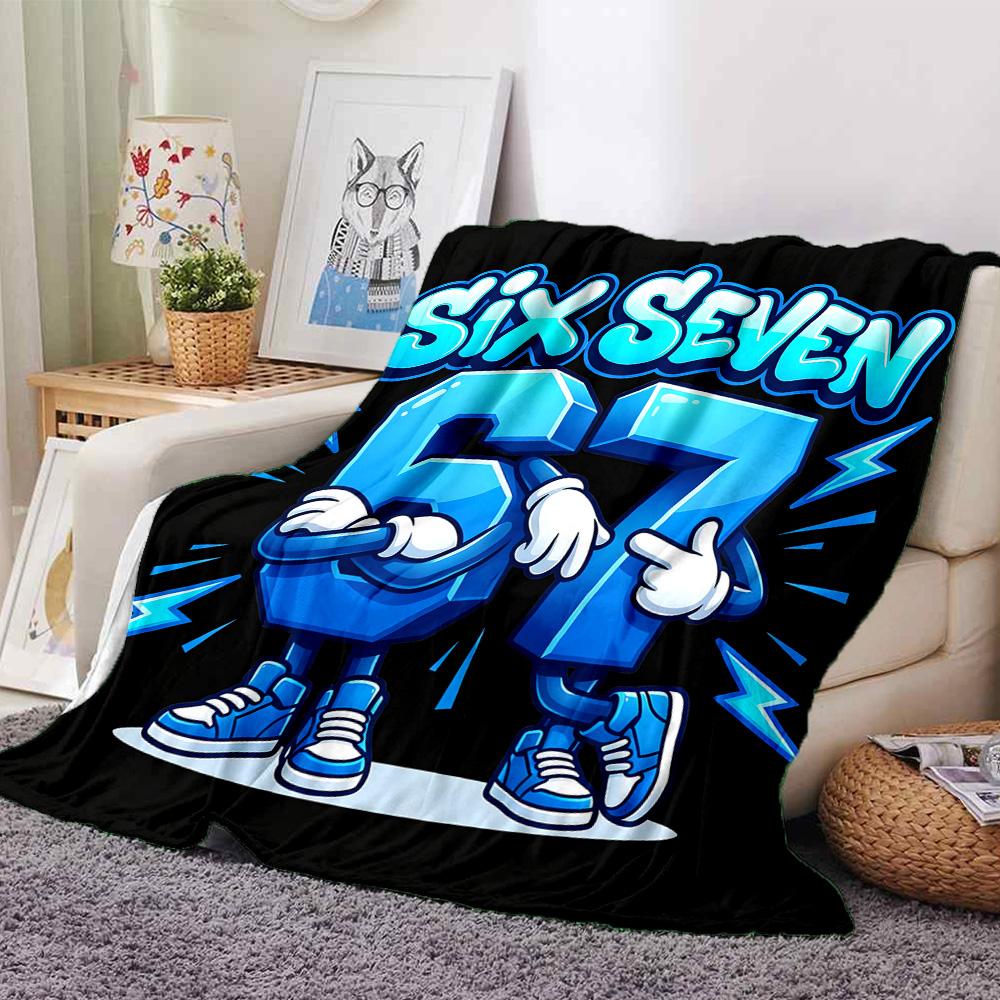 Six Seven Adventure Flannel Blanket Super Soft Warm Cozy Blanket For Sofa Bed Office Travel Allseason Home Decor Gift