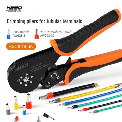 Высокоточные клещи для обжима VE-терминалов HSC816-6A, 0,08-16 мм