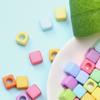 Аксессуары однотонные свободные бусины квадратный кулон ожерелье браслет акрил 7 мм DIY изготовление ювелирных изделий 100 шт