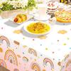 Rainbow Tablecloth Waterproof Oilproof Durable Table Cover Bright Colored Tablecloth for Home Party