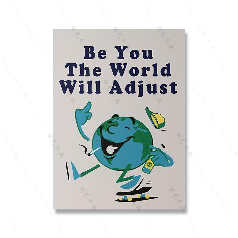 Cartoon Positive Quote Print Retro Art Poster Print Funny Character Abstract Emotions Canvas Painting Living Room Home Decor