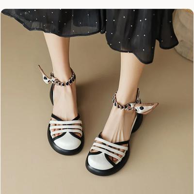 2024 Высокий внешний вид, толстая подошва, цвет головки Bao, 2024, все удобные нескользящие износостойкие женские сандалии