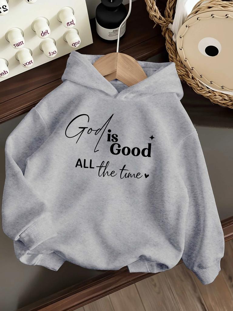Женская утепленная толстовка с капюшоном "God Is Good" - Зимняя теплая толстовка с принтом темной звезды и повседневная спортивная верхняя одежда, подходящая