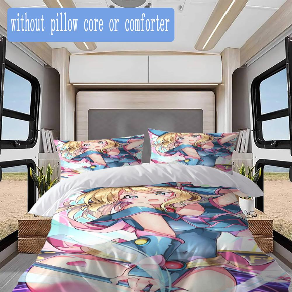 Magician Girl Pattern Bedding,Quilt Set Quilt Cover Pillowcase Home Birthday Gift (1*duvet cover+2*pillowcase,without core)SSJT0917227