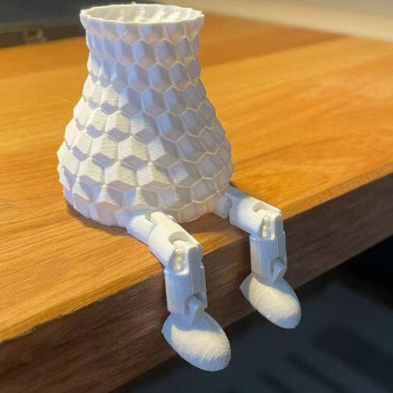 3D-печатная ваза с сотовой текстурой и подвижными соединениями, Креативная длинноногая сидящая ваза, Персонализированный настольный держатель для цветочных композиций для дома