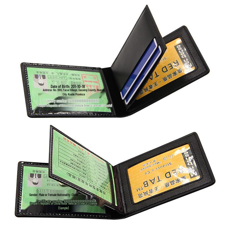 Crocodile Pattern Leather Driver's License and Multi-Card Holder