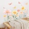 Цветочная наклейка на стену с разноцветными маленькими цветами, самоклеящийся домашний декор для гостиной и спальни