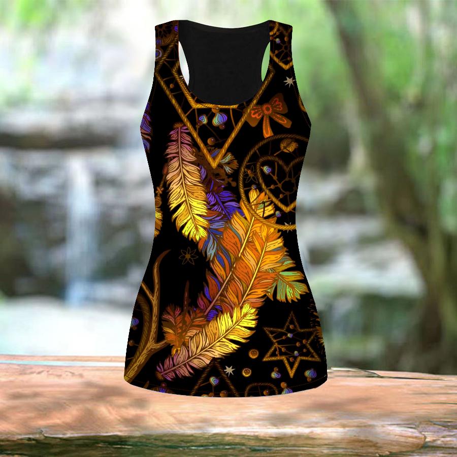 3D оранжевый колокольчик ветра с принтом перьев для женщин для тренировок, йоги, тренажерного зала, летние спортивные рубашки с принтом, жилеты больших размеров