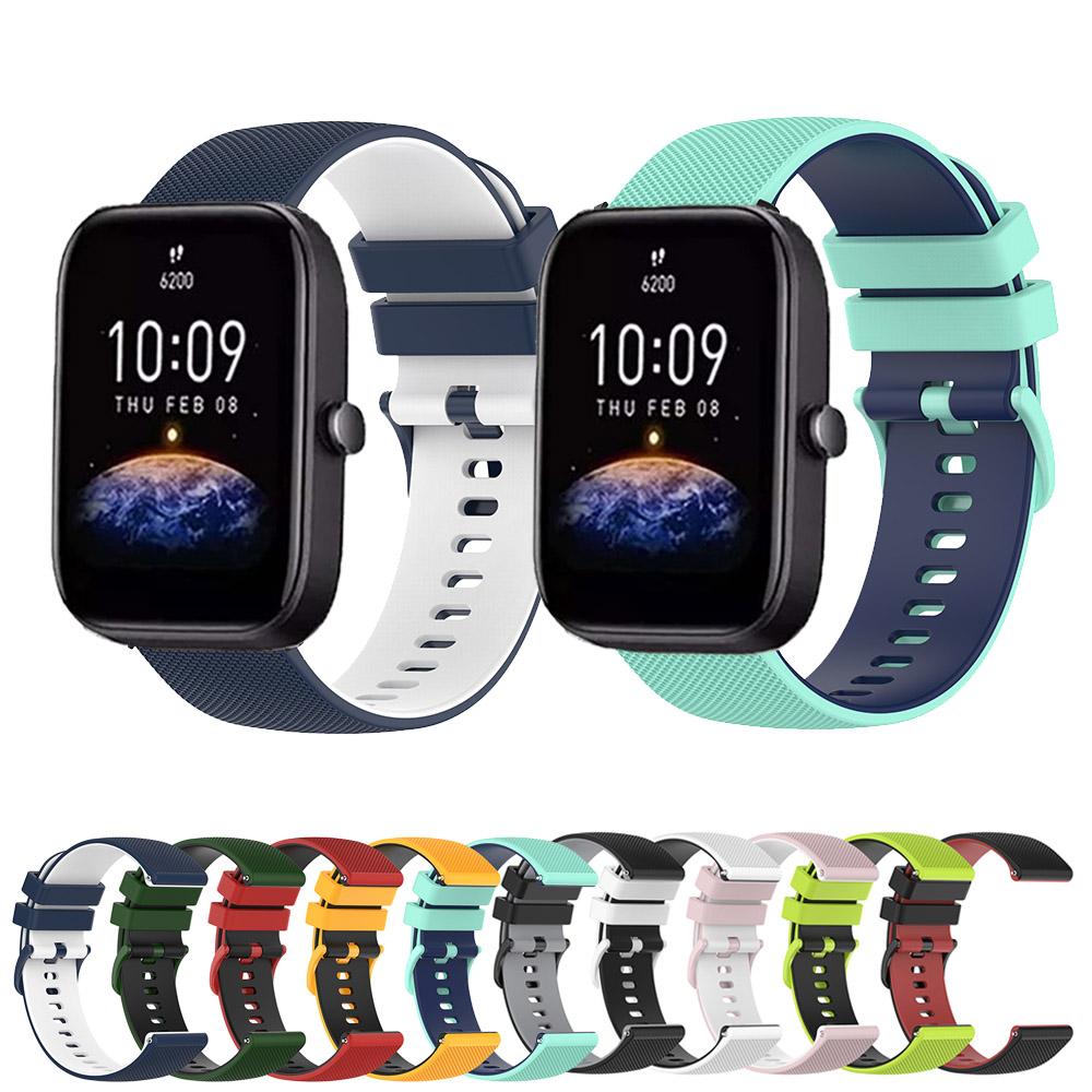 22 мм 20 мм Силиконовый ремешок для часов для Huami Amazfit Bip 3 pro Ремешок для часов для Amazfit GTS GTR 3 GTR 42 мм 47 мм Браслет Наручный ремешок