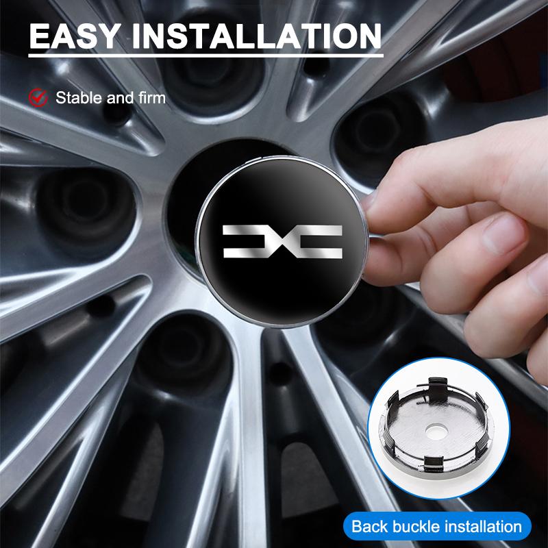 BGT1 4Pcs 56/60mm Car Styling Wheel Hub Cap Badge Stickers For Dacia Sandero Duster Jogger Spring Logan Bigster Lodgy Dokker Stepway