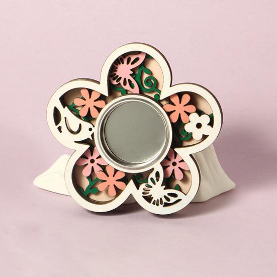 Деревянный подсвечник в форме сердца/бабочки/цветка, подсвечник для чайной свечи для свадеб, вечеринок, дней рождений, подружек невесты, детских праздников, стола