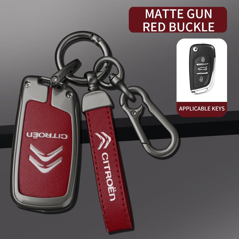 Car Flip Remote Key Case For Citroen C1 C2 C3 C4 C5 XSARA PICA Auto Accessories Zinc Alloy Leather Key Cover Protector Shell 