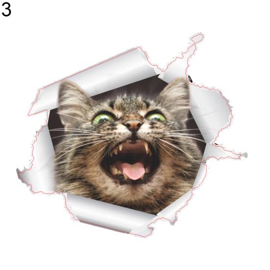 3D милый кот стены искусства стикер ванная комната туалет крышка наклейка домашний офис декор
