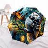 1pc Hogwarts Owl Night Scene Umbrella with Plastic Handle,Cartoon Pattern,Suitable for All Seasons Multi-functional Umbrella363