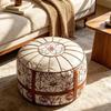 Fillable Design Ottoman Pouf Boho Pattern Storage Ottoman New Footstool Cover  Home Use