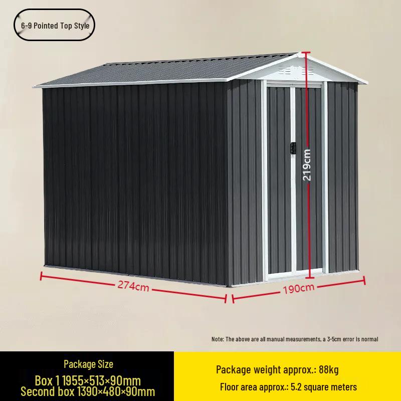 Movable Outdoor Sheet Metal Garden Shed and Storage Room