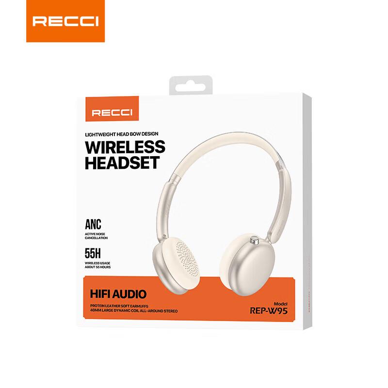 Recci REP-W95 Over-Ear Noise-Cancelling Wireless Headphones