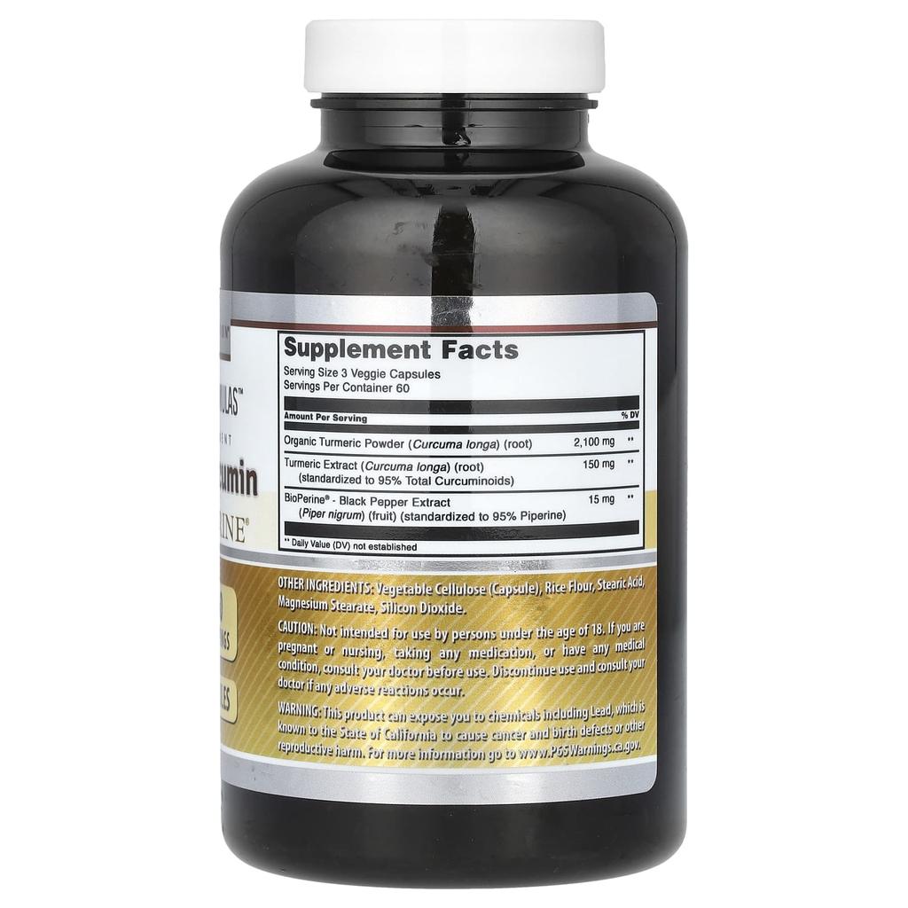 Turmeric Curcumin with Bioperine, 180 Veggie Capsules