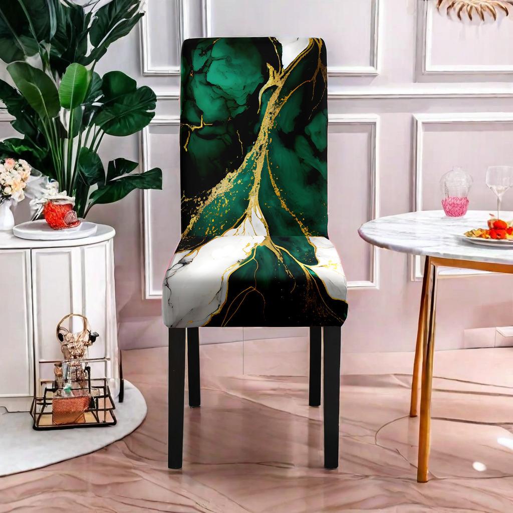 Чехол для стула с принтом из мрамора, универсальный чехол для стула Four Seasons для дома