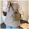 Korean Style Drawstring Bucket Bag Handbag Small Crossbody Bag Sweet Nylon Shoulder Bag  Travel