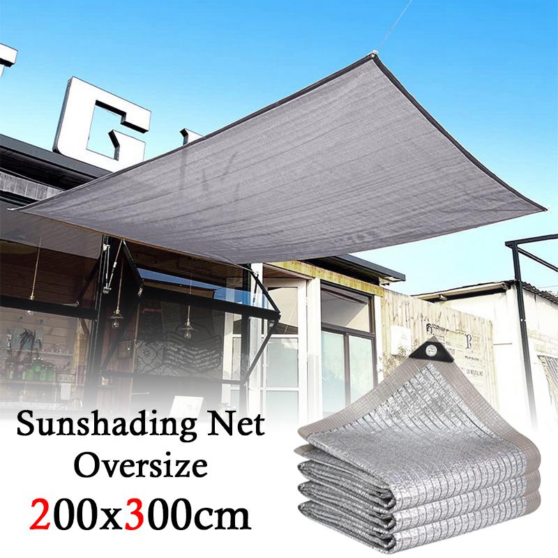 Garden Sunshade Net Parasol Silver Aluminum Foil Sunscreen UV Protection Sunshade Cloth Reflective Heat Insulation Awning 3x3M