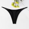 Women Panties Solid Color Low Waist Double-layered Bikini G-string Seamless Elastic Briefs