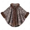 Boho Print Warm Faux Fur Shawl for Women Soft Comfortable Stylish Poncho Cape with Hooded Oversized Cape Luxury Fur Cape for Evening Party
