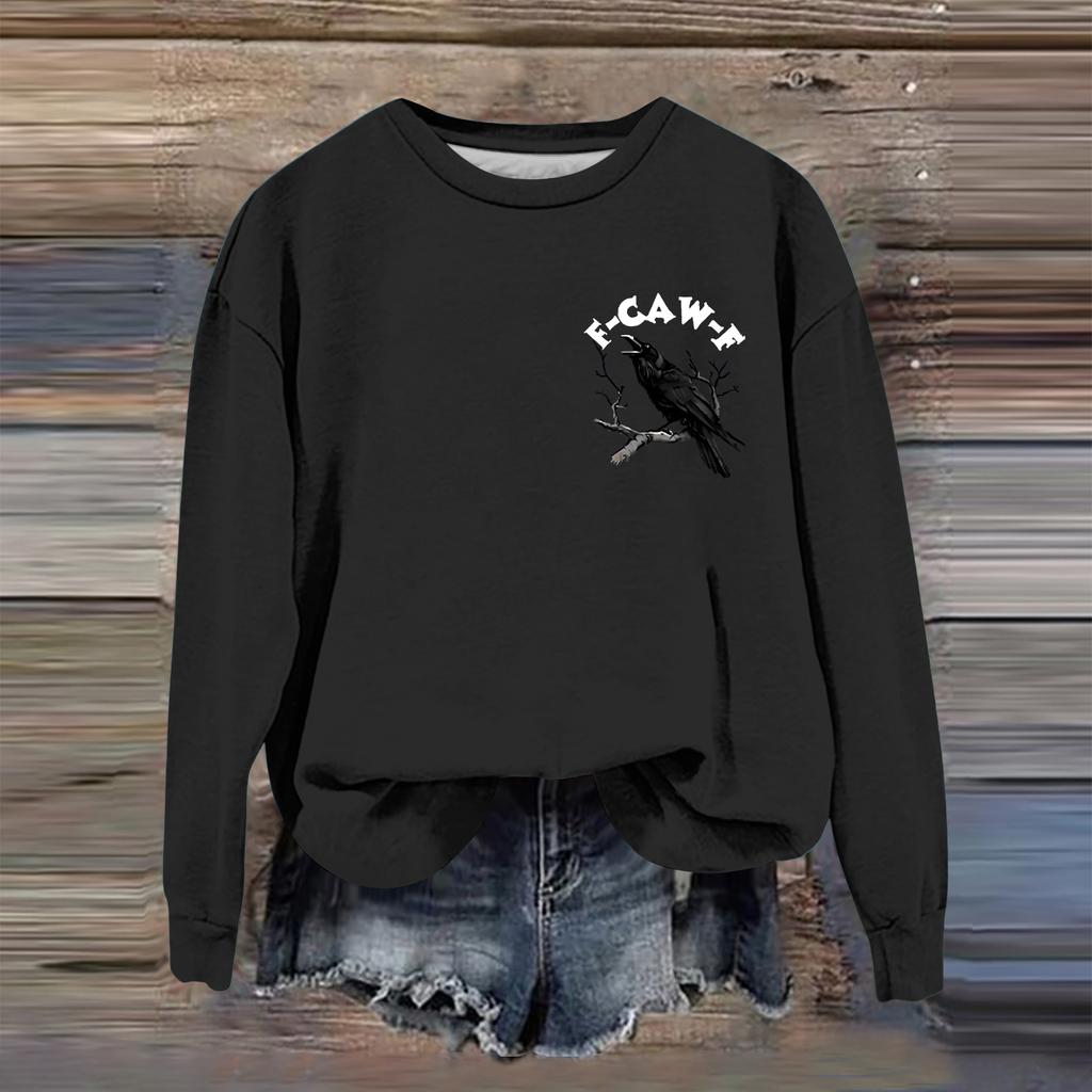 Женская модная повседневная толстовка с длинным рукавом, свободного кроя, с принтом