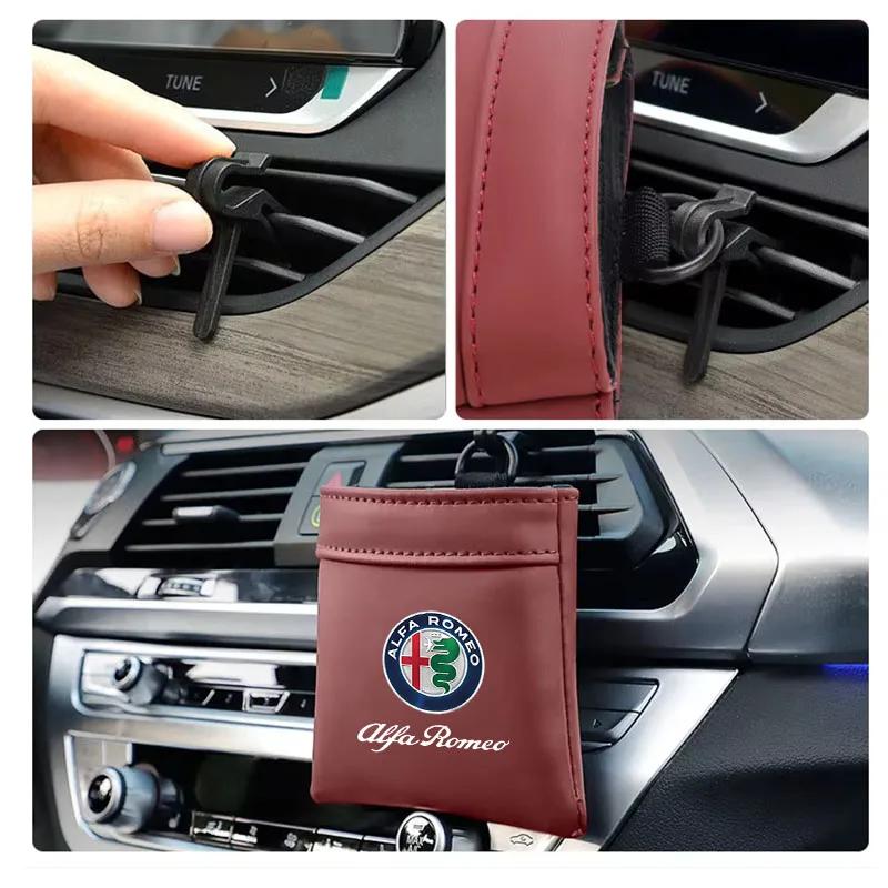 Hub Caps Car Storage Bag Air Outlet Debris Bag Phone Key Organizer Bag For Alfa Romeo Giulietta 159 Mito Giulia Stelvio 147 Acce CVQ1