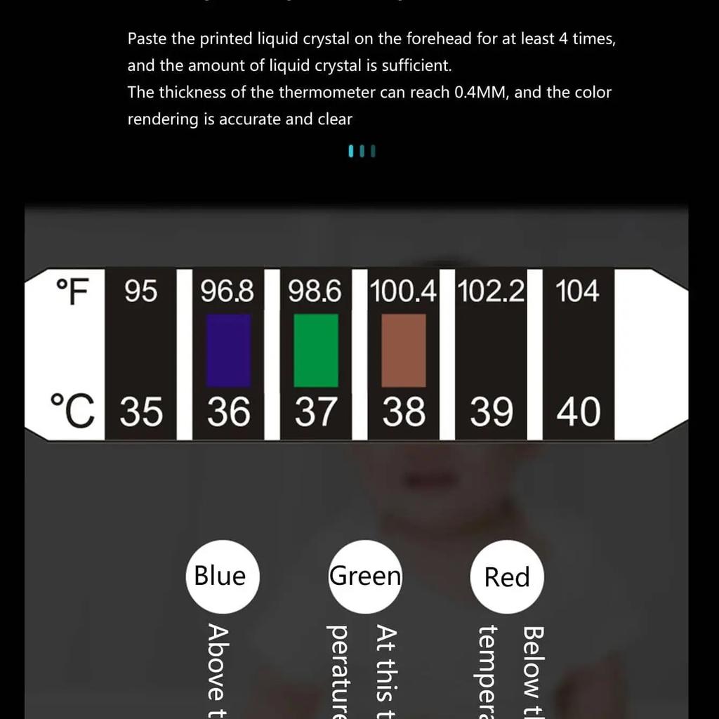 5 шт. - Детский термопластырь, термопластырь для лба ребенка, меняющий цвет, ЖК-термопластырь