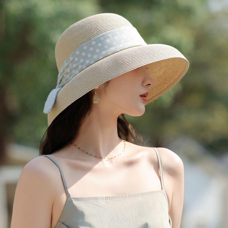 Летняя новая шляпа женская шляпа в горошек, соломенная шляпа в стиле Хепберн, дорожная шляпа от солнца Lafite