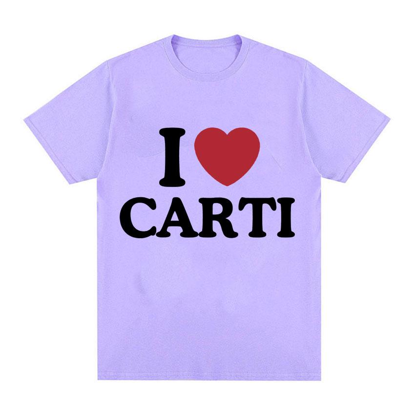 Футболка с принтом I Love Playboi Carti Fun Rapper Hip Hop Женская одежда унисекс Футболки больших размеров Модные повседневные хлопковые футболки Топы