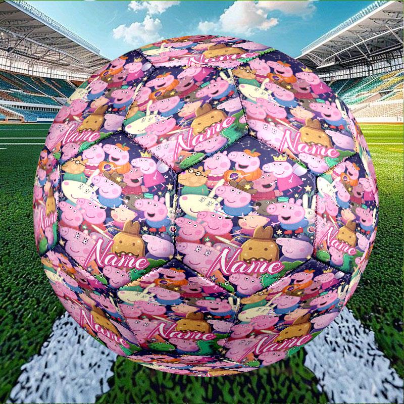 Custom Name Personalized Peppa Pig Print Size 5 Soccer Ball Training & Match Football, for Team, Kicking, Gift for Football Enthusiasts