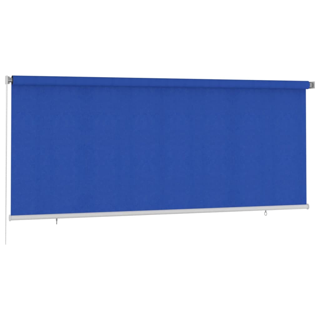 Outdoor Roller Blind 355 (W) x 140 (H) cm Blue HDPE