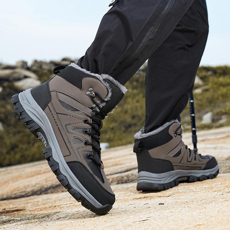 Fashion New Large Size Men's Thick Soled Comfortable Snow Boots Plus Cashmere Warm, Non-slip and Wear-resistant Men's Cotton Boots