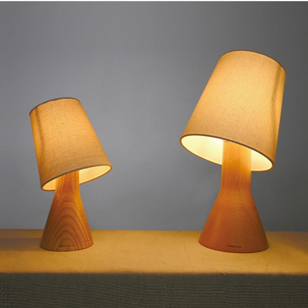 belaDESIGN Table Lamp, Indirect Lighting, Made in Germany, Beech Wood, Natural Wood, Dimmable, LED Compatible, USB Powered (Height 26cm)