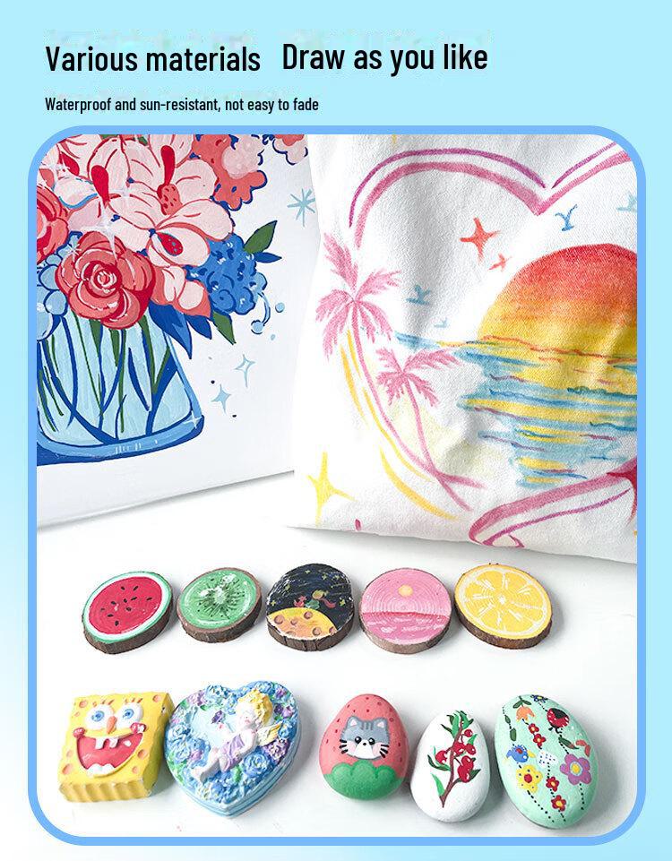 Набор акриловых водостойких маркеров Zhijin с мягким наконечником для граффити и рисования своими руками