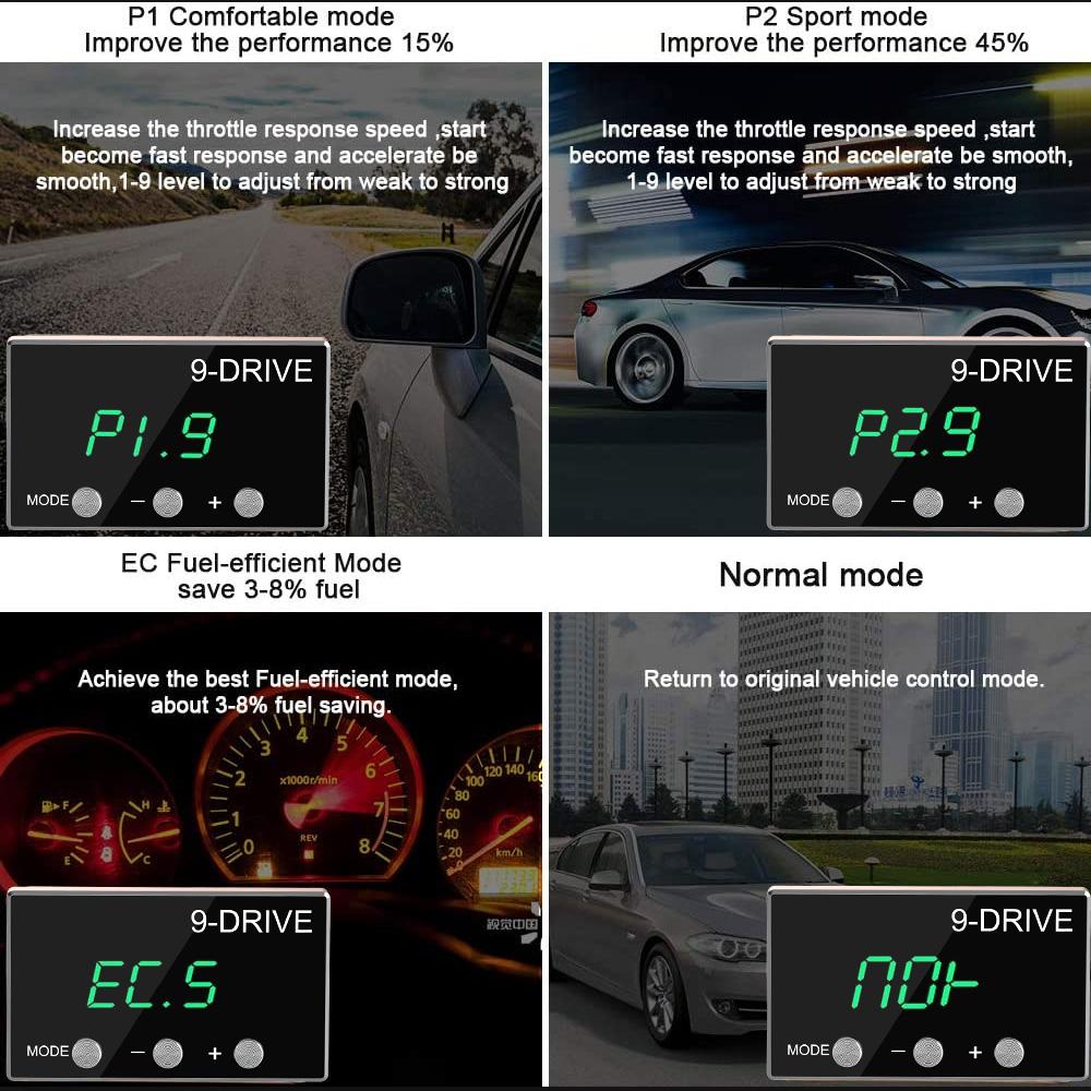 Контроллер отклика дроссельной заслонки Plug Play 9 Drive 5 Modes Детали для настройки Аксессуары для гонок Ускоритель Мощный усилитель