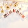 New Product Trendy Women's Niche Design Sense Simple, Small and Exquisite H Color Earrings High-end Pure Needle H Earrings